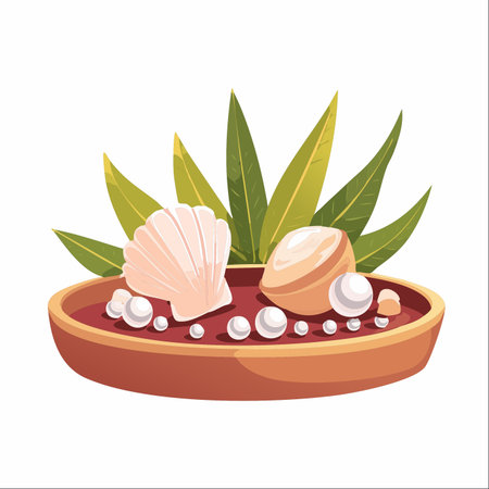 A beautifully arranged composition of natural treasures from the sea.のイラスト素材