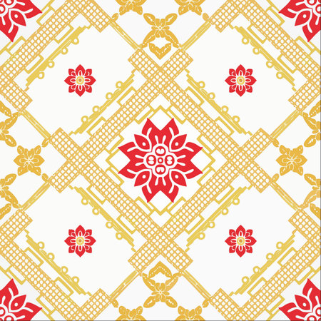 A timeless and elegant seamless pattern inspired by traditional Asian artistry.のイラスト素材