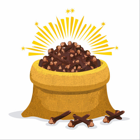 A vibrant illustration captures the rich aroma and abundance of premium whole cloves.のイラスト素材