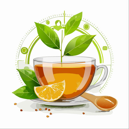 A vibrant illustration symbolizing natural wellness and growth.のイラスト素材