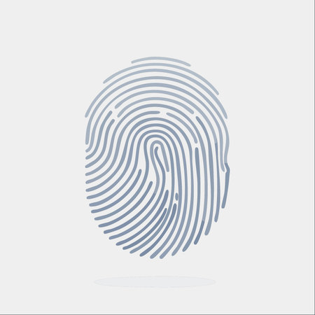 A clean vector illustration of a fingerprint, symbolizing unique personal identity and modern digital security.のイラスト素材