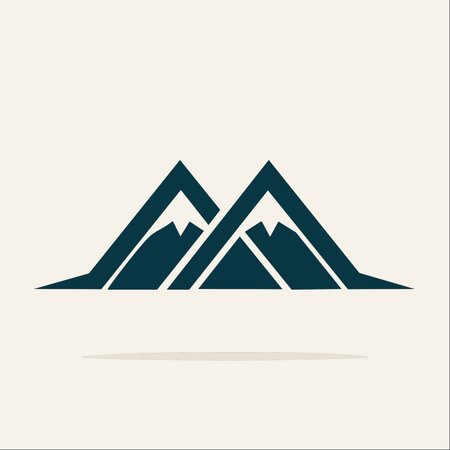 A clean and modern geometric logo representing two mountain peaks.のイラスト素材