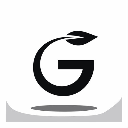 A clean and modern logo design featuring the letter G seamlessly integrated with a leaf.のイラスト素材