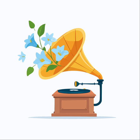 A whimsical illustration where beautiful music takes a physical form.のイラスト素材