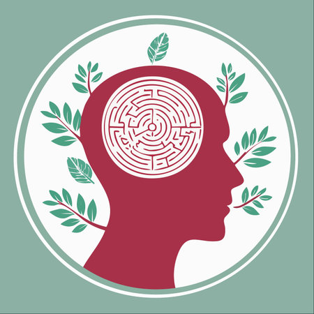 A symbolic illustration representing the intricate journey of mental health.のイラスト素材
