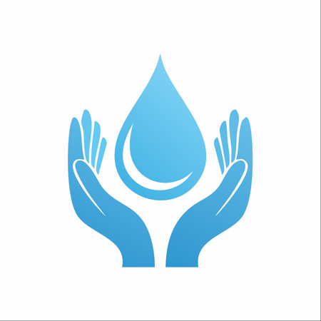 A symbolic icon representing the vital importance of water conservation.のイラスト素材