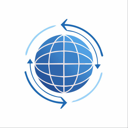 A dynamic icon representing the interconnectedness of the modern world.のイラスト素材