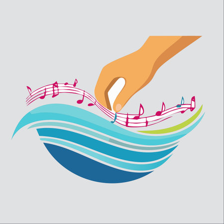 An abstract illustration capturing the moment of musical inspiration.のイラスト素材