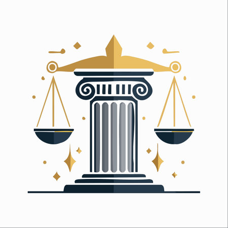 A modern and elegant vector illustration representing the core principles of law and justice.のイラスト素材