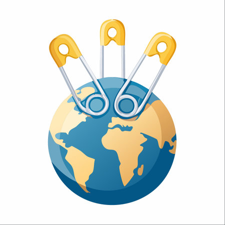 A conceptual illustration representing the fragility of our planet.のイラスト素材