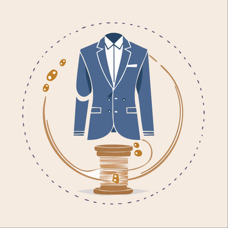 An elegant illustration celebrating the fine art of bespoke tailoring.のイラスト素材
