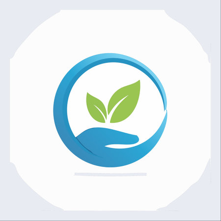 This elegant logo symbolizes the delicate balance between humanity and nature.のイラスト素材
