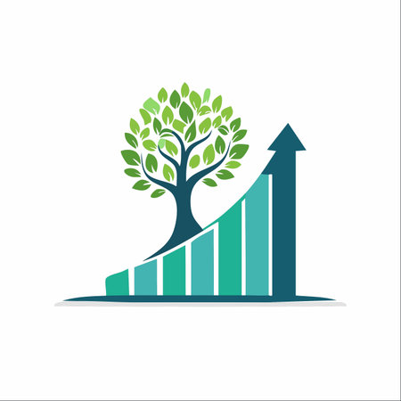 An illustration symbolizing the powerful connection between sustainable practices and financial success.のイラスト素材