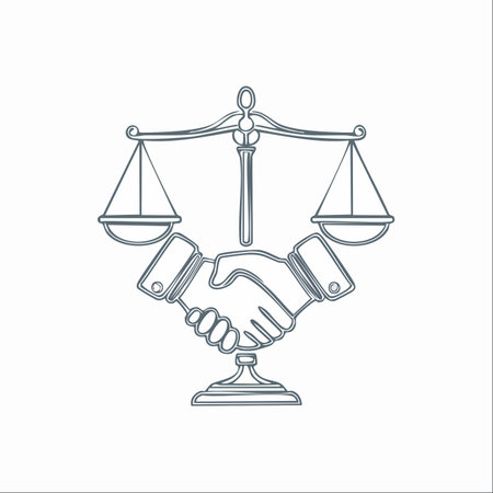 A hand-drawn icon symbolizing a fair and just agreement.のイラスト素材