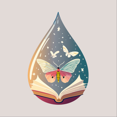 From the pages of an open storybook, imagination takes flight.のイラスト素材