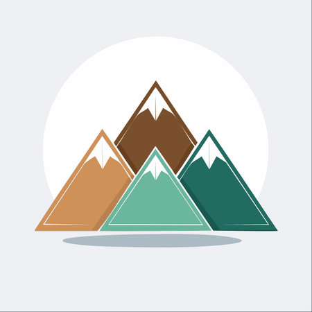A clean and modern illustration of a mountain range, rendered in a minimalist, geometric style.のイラスト素材