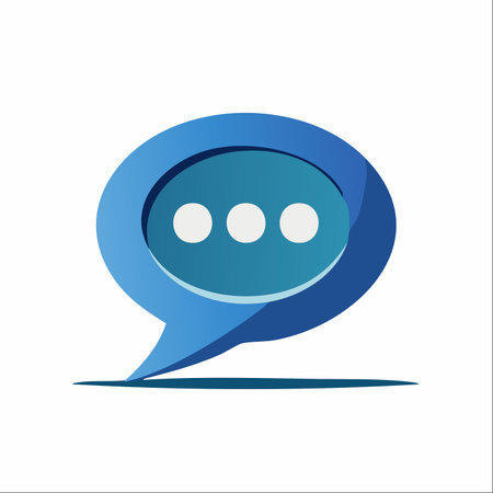 A clean, modern speech bubble icon with three dots, symbolizing an ongoing conversation or a thought in progress.のイラスト素材