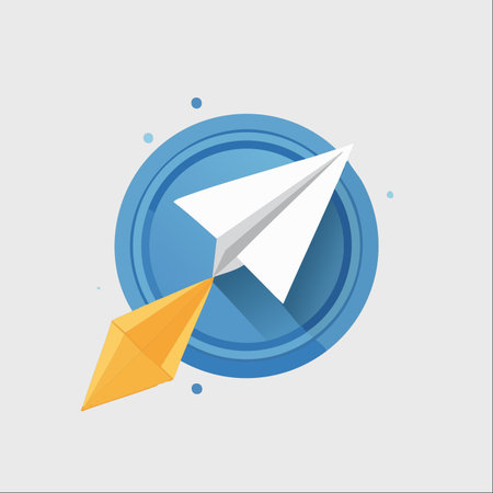 A minimalist illustration of a paper airplane launching with a fiery tail, symbolizing a new startup, fast communication, or an idea taking flight.のイラスト素材