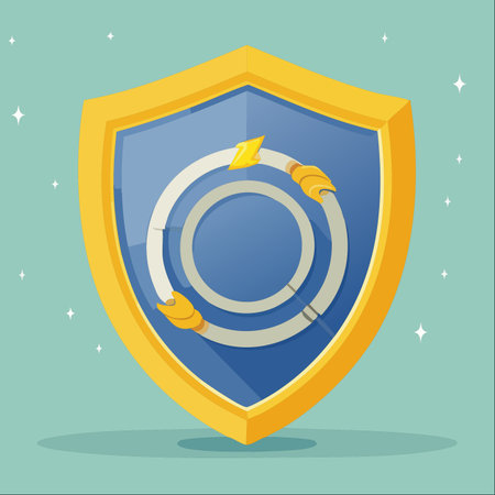 A golden shield stands as a powerful symbol of defense and security.