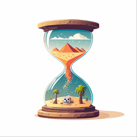 A surreal illustration captures the inexorable passage of time.のイラスト素材