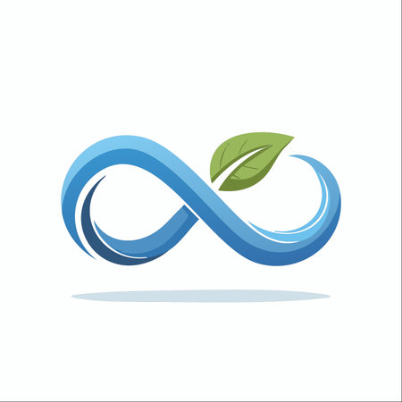 An elegant icon representing the concept of endless harmony between nature and resources.のイラスト素材