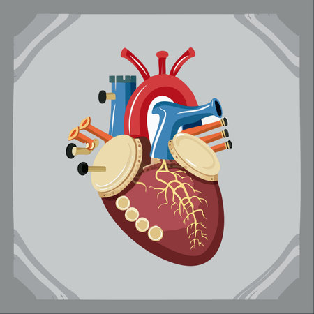 A surreal illustration where the rhythm of life is visualized as a symphony.のイラスト素材