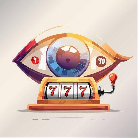 A classic slot machine hits the ultimate jackpot, aligning three lucky sevens.のイラスト素材