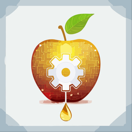 A conceptual illustration symbolizing the intersection of nature and technology.のイラスト素材