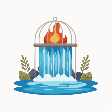 A surreal illustration depicting the paradox of contained energy and flowing emotion.のイラスト素材