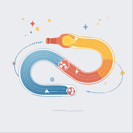 An abstract illustration representing the continuous cycle of innovation.のイラスト素材