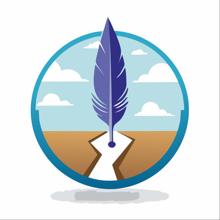 A powerful symbol of creativity and impact, where a classic quill pen writes a new story, literally breaking new ground.のイラスト素材