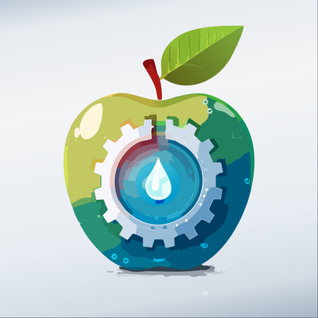 An illustration symbolizing the fusion of nature and technology.のイラスト素材