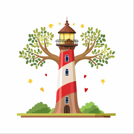 A fantastical concept where nature and man-made structures merge.のイラスト素材