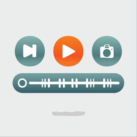 A clean and modern user interface for a digital media application, featuring intuitive icons for...