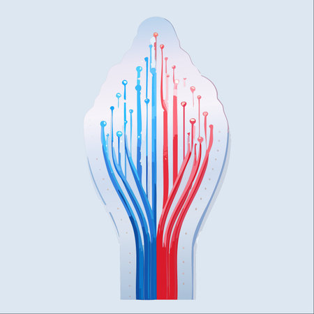 An abstract illustration depicting the synergy of two distinct forces.のイラスト素材