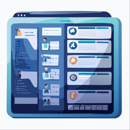 A sleek and intuitive user interface for a modern communication application.のイラスト素材