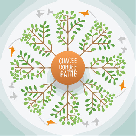 A symbolic vector illustration representing the interconnectedness of nature and the world.のイラスト素材