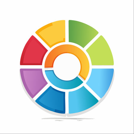 A vibrant and colorful circular chart, isolated on a white background.のイラスト素材