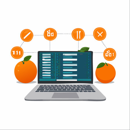 An illustration representing the fusion of fresh, organic ideas with modern technology.のイラスト素材