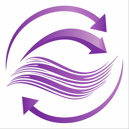 An abstract vector illustration representing a continuous cycle of flow and purification.のイラスト素材