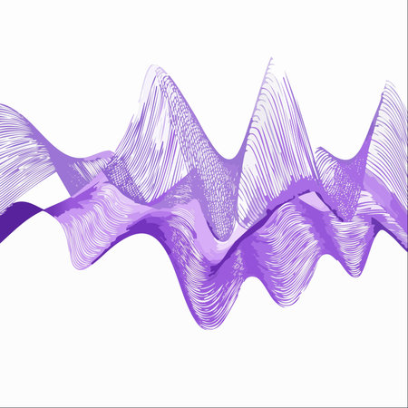 A vibrant illustration of flowing purple waves on a clean white background.のイラスト素材