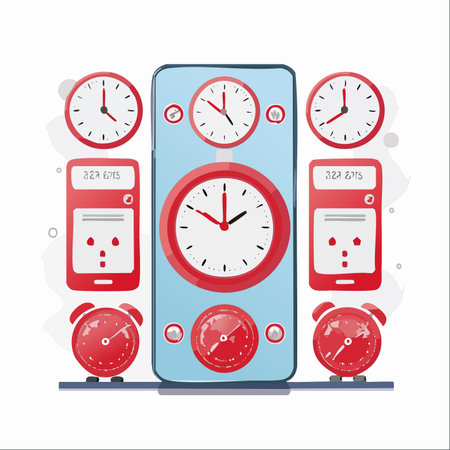 An illustrative concept showcasing the multifaceted nature of time management.のイラスト素材