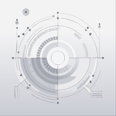 An abstract illustration of a futuristic heads-up display (HUD) element.のイラスト素材
