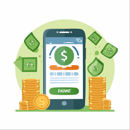 A concept illustration showcasing the convenience of modern financial technology.のイラスト素材