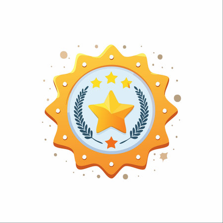 A beautifully designed gold medal symbolizing top-tier quality and achievement.のイラスト素材