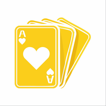 A stylized icon representing a winning hand, featuring the golden Ace of Hearts.のイラスト素材