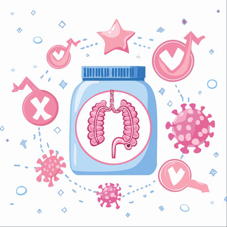 An illustrative concept highlighting the connection between gut health and immunity.のイラスト素材