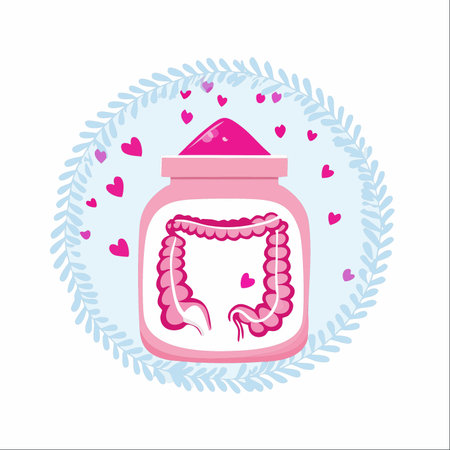 A whimsical illustration symbolizing the importance of gut health and self-care.のイラスト素材