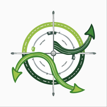 This modern vector graphic illustrates the complex journey of strategic planning.