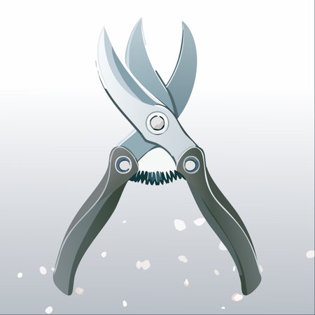 A detailed vector illustration of professional-grade pruning shears, ready for action.のイラスト素材
